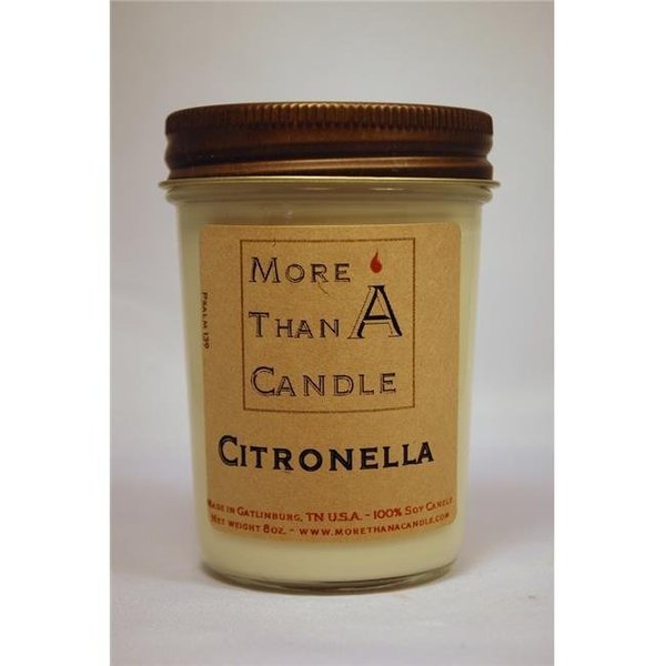 More Than A Candle More Than A Candle CTN8J 8 oz Jelly Jar Soy Candle; Citronella CTN8J